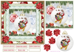 Christmas Santa Bauble 7x7ins Topper 5