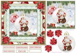 Christmas Santa Bauble 7x7ins Topper 7