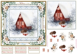 Christmas Home Winter Scene 7x7ins Topper 