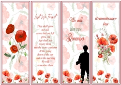 Remembrance Day 4 x Bookmarks