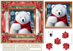 Christmas Polar Bear 7x7ins Topper 