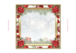 Christmas Poinsettia 7x7ins Blank Insert