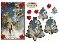 Christmas Mass Bell Shaped Card