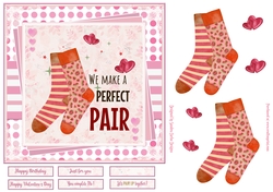 Fun Perfect Pair 7x7ins Decoupage Topper