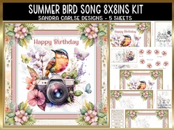 Summer Bird Song 8x8ins Kit with Matching Bookmarks