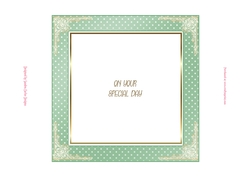 Birthday Green & Gold 7x7ins Insert 1