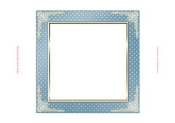 Birthday Blue & Gold 7x7ins Blank Insert 