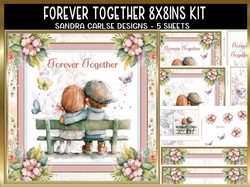 Forever Together 8x8ins Decoupage Kit with Matching Bookmarks