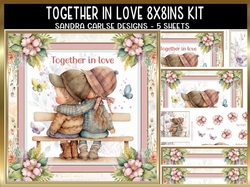 Together in love 8x8ins Decoupage Kit with Matching Bookmarks