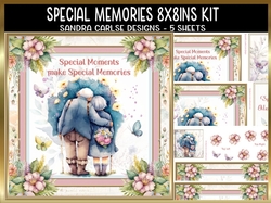 Special Memories 8x8ins Decoupage Kit 1 with Matching Bookmarks