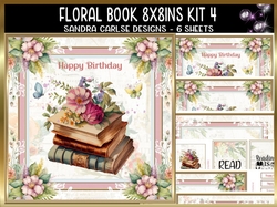 Floral Book 8x8ins Kit with Matching Bookmarks 4