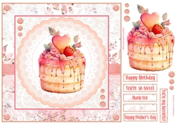Delicious cake 8x8ins decoupage Topper 2