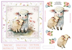 Spring in to Easter 7x7ins Decoupage Topper