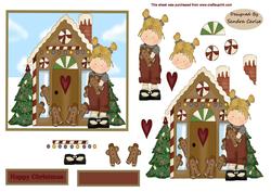 Christmas Gingerbread House decoupage topper