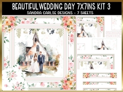 Beautiful Wedding Day 7x7ins Decoupage Kit 3