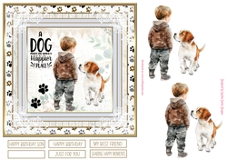 Me & My Dog 7x7ins Decoupage Topper 2