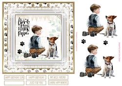 Me & My Dog 7x7ins Decoupage Topper 3