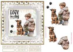 Me & My Dog 7x7ins Decoupage Topper 5