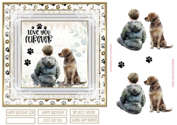 Me & My Dog 7x7ins Decoupage Topper 6