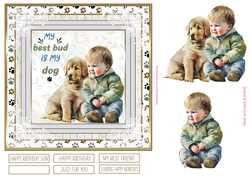 Me & My Dog 7x7ins Decoupage Topper 7