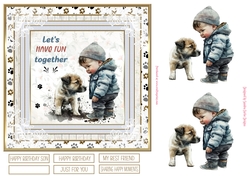 Me & My Dog 7x7ins Decoupage Topper 8
