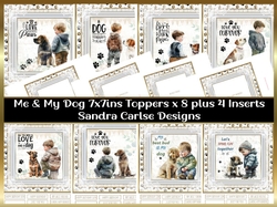Me & My Dog 7x7ins Decoupage Toppers x 8 and 4 x Matching Inserts