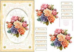 Floral Display Lace Frame Decoupage Topper 12