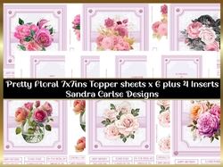 Flower Power 6 x 7x7ins Toppers & 4 Inserts Kit