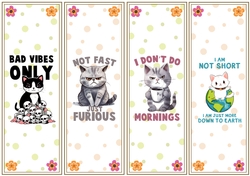 Moody cats 4 x bookmarks 1