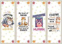 Moody cats 4 x bookmarks 4