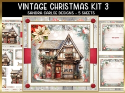 Vintage Christmas Home Decoupage 7x7ins kit 3