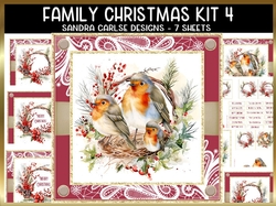 Image of cup1120858_719 - Family Animal Christmas 7x7ins Topper kit 4 with lace edging