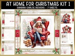 At Home for Christmas 7x7ins with lace edging kit 1