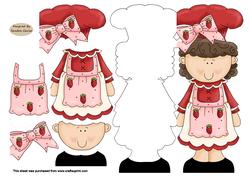 Strawberry Girl Shaped Card