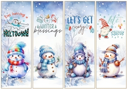 Christmas Snowmen x 4 Bookmarks sheet 2