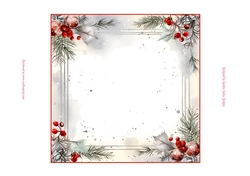 Christmas Holly & Berry 7x7ins Blank Insert