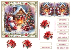 Christmas Joy Vintage Decoupage 6x6ins Topper 14