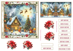 Christmas Joy Vintage Decoupage 6x6ins Topper 15
