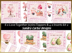 Love Together 6 x 7x7ins Topper sheets & 4 x matching Inserts kit 2