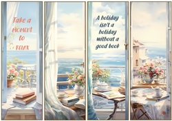 By the sea 4 x bookmarks