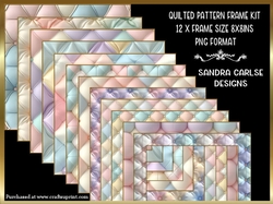 Pastel Quilted pattern 8x8ins 12 x Frames kit