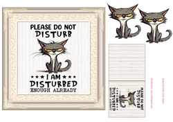 Funny cat decoupage 7x7ins topper 5 - REQUEST