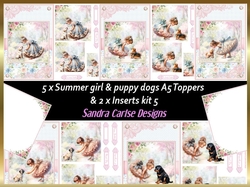 Summer day girl 5 x Puppy dog topper sheets with inserts kit 5