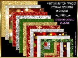 Christmas Pattern 8x8ins Frames kit