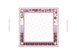 Pretty pink floral blank insert with glitter filigree