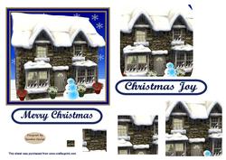 Christmas snow scene pyramid topper 2