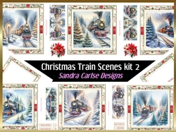 Christmas Scenic Trains 6 x 7x7ins sheets with Inserts kit 2