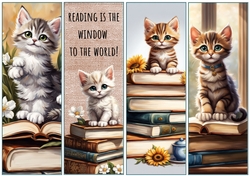 Kitty cat 4 x bookmarks 