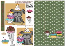 Sweet Doggie Party Birthday Side Stepper card