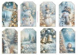 Christmas glitter 8 x gift tags sheet 1